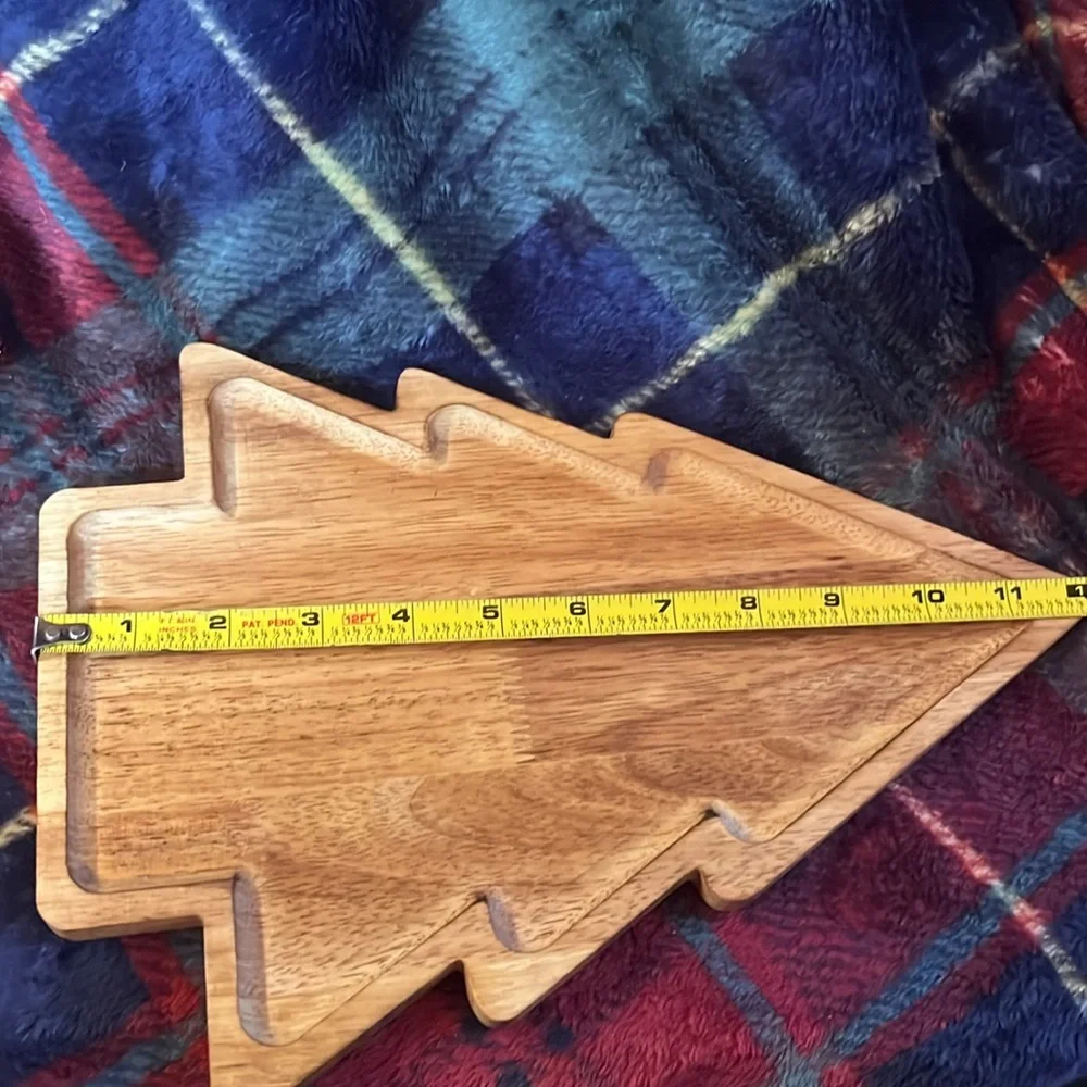Wooden Christmas Tree Serving Tray